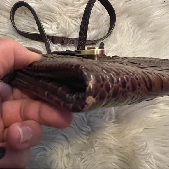 Brahmin Melbourne Mojito Brown Croc Crossbody Bag - Picture 6 of 9